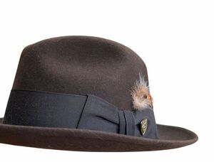 Vintage Dobbs Fifth Avenue Mens Fedora Felt Hat Brown Feather 7 1/8 Made In USA